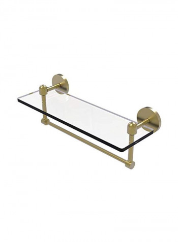 Glass Shelf With Towel Bar Gold/Clear 16x5inch