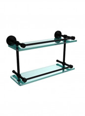 Rail Glass Shelf Black/Clear 16inch reviews Rail Glass Shelf Black/Clear 16inch