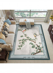 Plant And Flower Pattern Living Room Carpet Multicolour 120x160centimeter