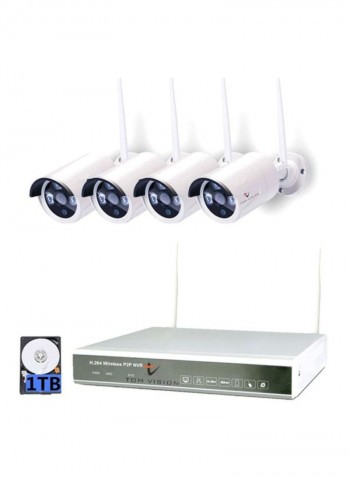 4-Channel P2P Wireless Security Surveillance Camera Kit