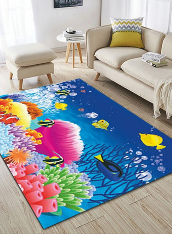 1 Piece Rug Anti-Skidding Fish Print Soft Living Room Bedroom Floor Mat multicolour 140*200(W*L)cmcm