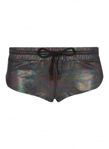 Freesia Drawstring Tie Elastic Shorts Irisdescent