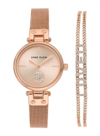 Women's Stainless Steel Analog Watch With Cristal Bracelet AK3552RGST