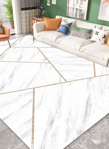 1 Piece Living Room Rug Dustproof Simple Geometric Pattern Carpet White 140*200(W*L)cmcm