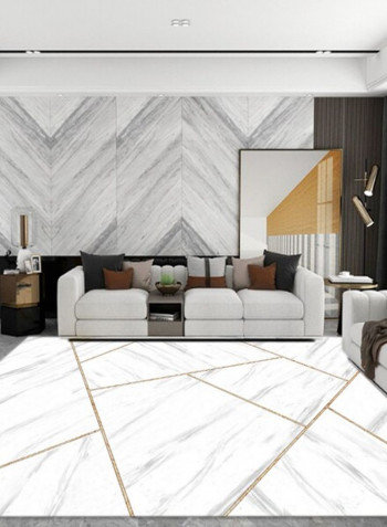1 Piece Living Room Rug Dustproof Simple Geometric Pattern Carpet White 140*200(W*L)cmcm