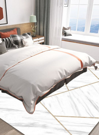 1 Piece Living Room Rug Dustproof Simple Geometric Pattern Carpet White 140*200(W*L)cmcm