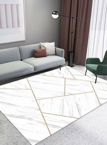 1 Piece Living Room Rug Dustproof Simple Geometric Pattern Carpet White 140*200(W*L)cmcm
