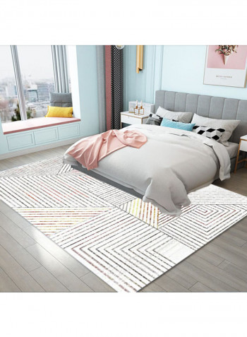 Living Room Rug White/Black/Orange 140x200cm
