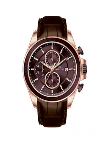 Men's Leather Chronograph Watch W8776GRP010Q