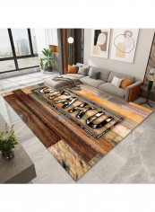 Letters Pattern Modern Style Anti-Slip Carpet Multicolour 140 x 200cm