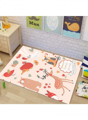 Sweet Animal Pattern Carpet Multicolour 140 x 200cm
