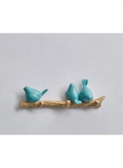 3D Creative Bird Wall Hook Blue/Brown 60 x 90cm