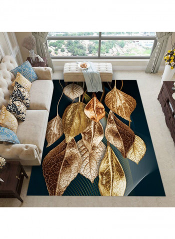 3D Leaf Pattern Eco-Friendly Modern Style Anti-Slip Carpet Multicolour 140 x 200cm