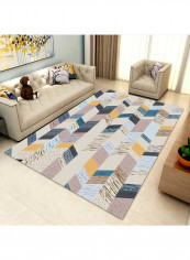 Colour Block Anti-Slip Durable Carpet Multicolour 140 x 200cm