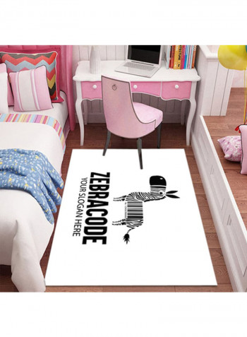 Cartoon Zebra Printed Rug White/Black 140x200cm