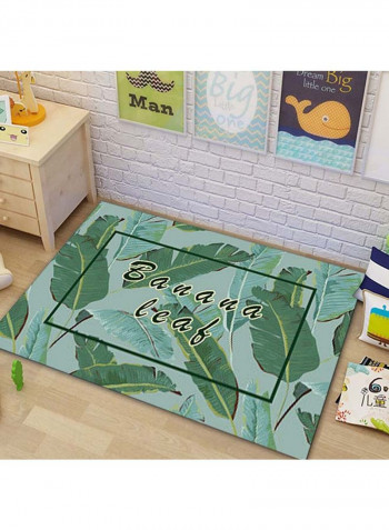 Bedroom Rug Plant Pattern Durable Simple Carpet Green 140 x 200cm