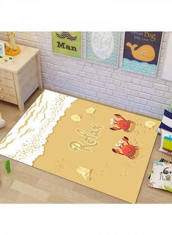 Crab Beach Printed Rug Beige/Red/White 140x200cm