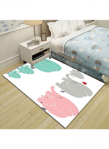 Cute Elephant Pattern Carpet Multicolour 140x200cm