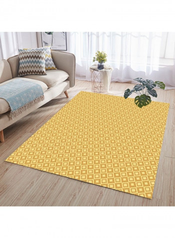 1-Piece Simple Anti-Slip Foldable Carpet Yellow 140 x 200cm