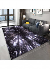 3D Printed Anti-Skid Rug Black/White/Purple 140x200cm