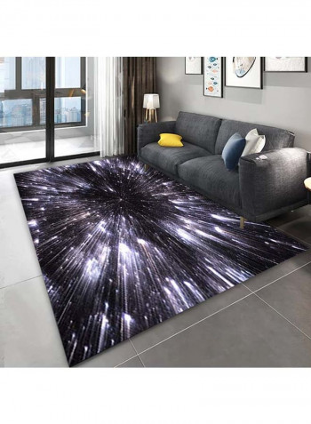 3D Printed Anti-Skid Rug Black/White/Purple 140x200cm