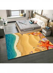 Beach Pattern Anti-Slip  Carpet Multicolour 140x200cm