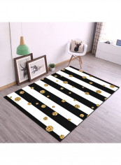 Stripe Patterned Carpet Black/White 140*200cm
