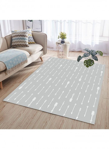 Anti-Slip Durable Living Room Mat Grey/White 140 x 200cm
