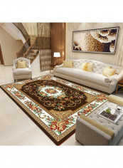 European Style Anti-Skidding Flower Print Floor Mat Multicolour 140 x 200cm