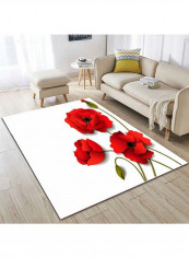 Floral Pattern Rug White/Red/Green 140x200cm