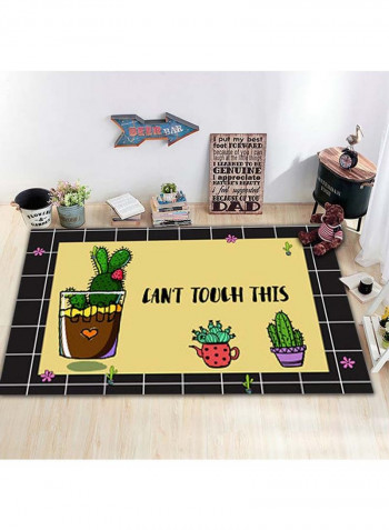 Bedroom Rug Patchwork Anti-Slip Delicate Carpet Yellow 140 x 200cm