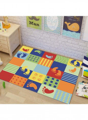 Foldable  Plaid Pattern Carpet Multicolour 140x200cm