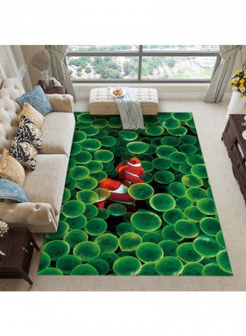 Fish Pattern Floor Rug Green/Red/White 140x200cm