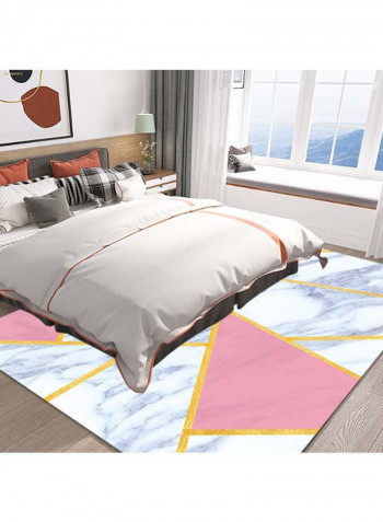 Bedroom Rug Colour Block Geometric Pattern Non-Toxic Carpet Multicolour 140 x 200cm