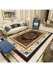 European Style Flower Pattern Patchwork Anti-Skidding Floor Mat Multicolour 140x200cm