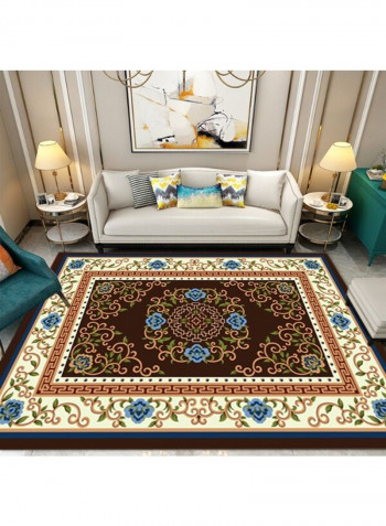 European Style Flower Pattern Patchwork Anti-Skidding Floor Mat Multicolour 140x200cm