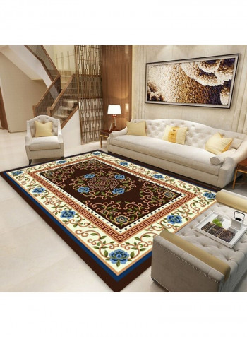 European Style Flower Pattern Patchwork Anti-Skidding Floor Mat Multicolour 140x200cm