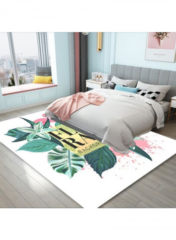 Anti-Skidding Flamingo Letter Print Simple Living Room Floor Mat Multicolour 140x200cm
