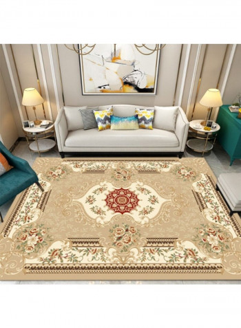 European Style Living Room Flower Print Anti-Skidding Floor Mat Multicolour 140x200cm