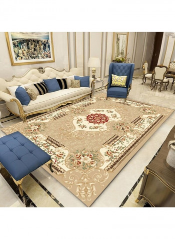 European Style Living Room Flower Print Anti-Skidding Floor Mat Multicolour 140x200cm