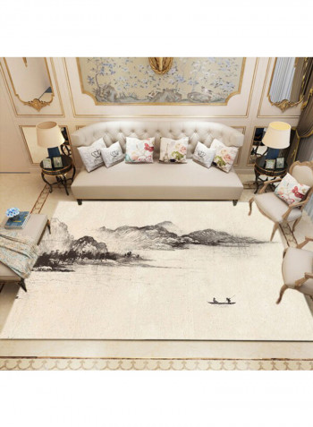 Luxury Simple Fashion Floor Carpet Beige/Black 140 x 200cm