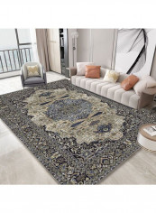 European Themed Floor Mat Grey/Beige 140x200cm
