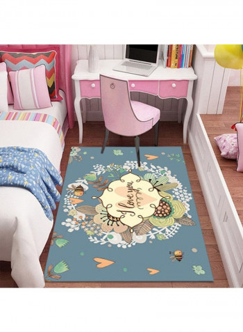 Study Room Cartoon Rug Blue 140 x 200cm
