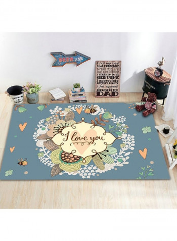 Study Room Cartoon Rug Blue 140 x 200cm