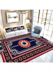 Geometric Pattern European Style Bedroom Rug Multicolour 140x200cm