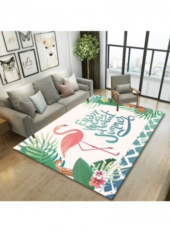 Anti-Skidding Flamingo Print Simple Living Room Floor Mat Multicolour 140x200cm