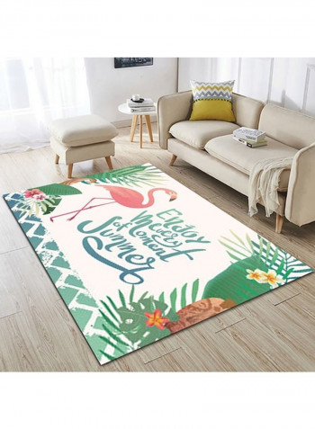 Anti-Skidding Flamingo Print Simple Living Room Floor Mat Multicolour 140x200cm