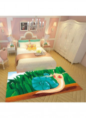 Cartoon Rectangle Elastic Carpet Multicolour 140 x 200cm