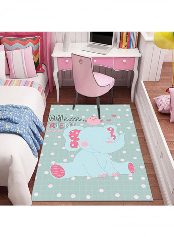 Cute Cartoon Animal Pattern Living Room Rug Blue/Pink 140x200cm