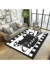 Nordic Style Anti-Skidding Printed Carpet Black/White 140x200cm